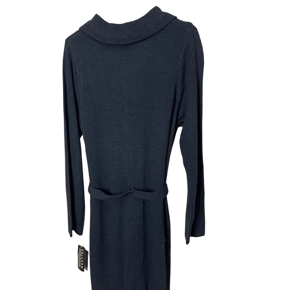 Uniform John Paul Richard Black Cable Knit Long Sleeve Sweater Dress Size M‎ - Picture 7 of 7